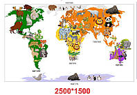 Набор стендов «Карта мира с животными»
