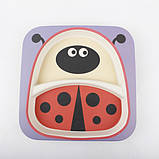 Набор детской бамбуковой посуды Stenson MH-2770-9 божья коровка, 5 предметов, фото 5