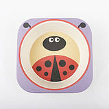 Набор детской бамбуковой посуды Stenson MH-2770-9 божья коровка, 5 предметов, фото 6