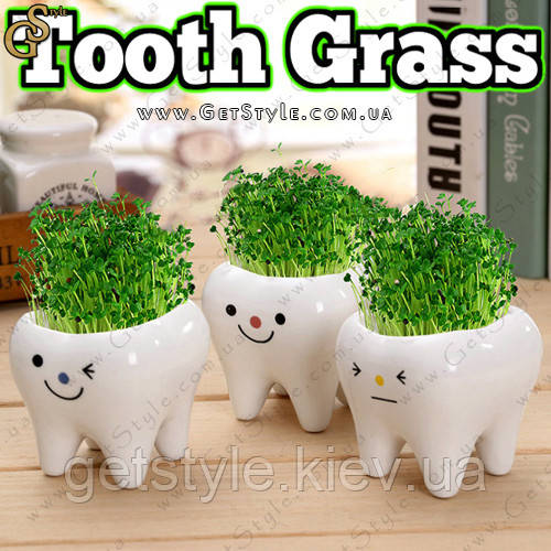 Керамический травянчик Зубик - "Tooth Grass" - 3 шт - фото 1 - id-p1053770917