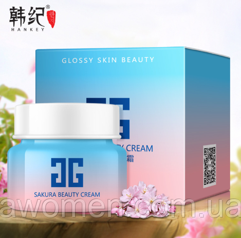 Уценка! Антивіковий крем для обличчя Hankey Sakura 50 g (м'ята коробка)