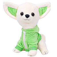 М'яка іграшка собака "Крошка Чихуахуа" у зеленій кофті.