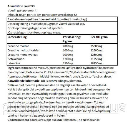 Креатинова суміш AllNutrition Crea DX3 500 г, фото 2