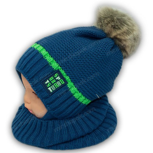 ОПТ Детский комплект - шапка и шарф для мальчика, р. 48-50 (5шт/набор) - фото 3 - id-p1053791549