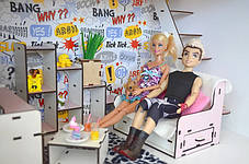 Котедж для ляльок Барбі з меблями і текстилем, фото 3