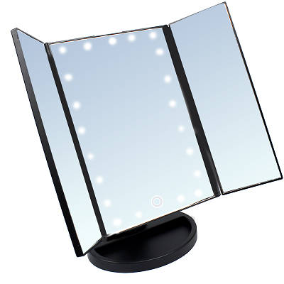 Дзеркало квадратне з підсвіткою зі віконницями Led Mirror біле 141125 Чорний