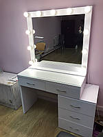 Місце візажиста Milan Біле дзеркало в рамі, ручки Естет (Markson TM)