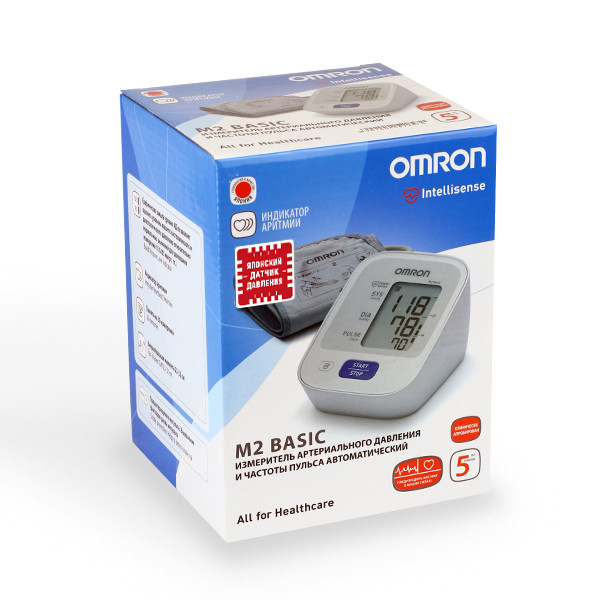 Тонометр Omron M2 Basic (HEM-7121-RU) автоматичний на плече гарантія 5 років