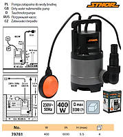 Насос погружной для грязной воды Польша 400 Вт макс высота 12,5 м STHOR-79781