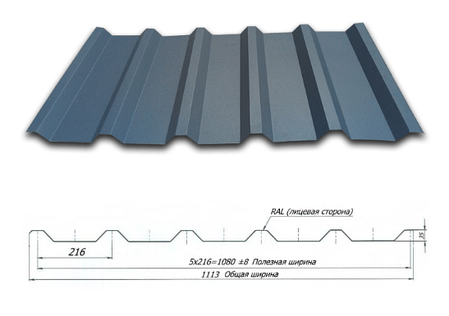 Профнастил Кровільний НС-35 0,45 мм PE RAL 8017 SUNTILE, фото 2