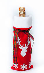 Новорічний мішок для пляшки Олень