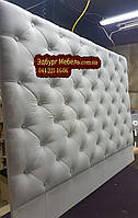 М'які спинки ліжка на замовлення з ґудзиками з велюру