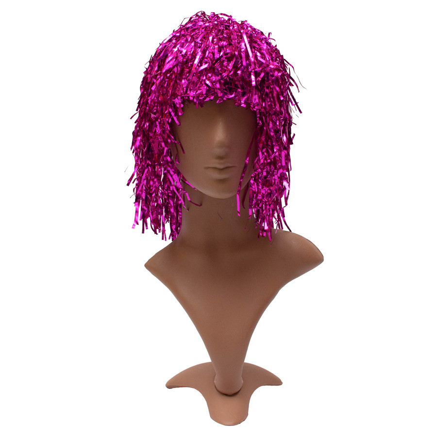 Перука карнавальна однотонна, рожева, 32-35 см, ПВХ (462209), фото 1