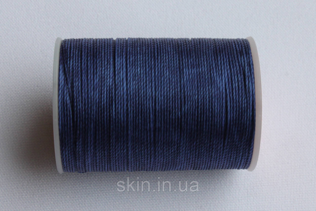 Нитка вощена Galaces S037 кругла, синього кольору, товщина - 0.55 мм, 120 метрів, артикул СК 5557