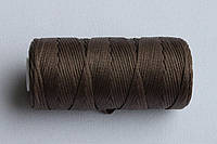 Нитка вощёная плоская, толщина - 0.8 мм, цвет - коричневый, 50 метров, артикул СК 5562