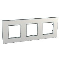 Рамка 3 пост. Unica Quadro Metallized Срібло MGU6.706.55