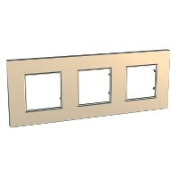 Рамка 3 пост. Unica Quadro Metallized Мідь MGU6.706.56
