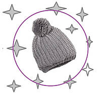 Шапка в'язана на флісі дівчинці 4-7 років срібляста Lupilu