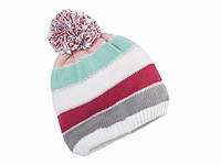 Шапка в'язана на флісі дівчинці 3-6 років яскрава в смужку Lupilu