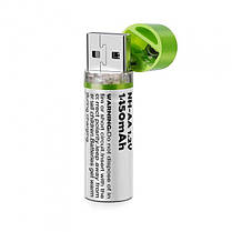 USB акумулятори AA 1.2V 1450mAh Ni-MH Perfect, 2 шт, фото 2