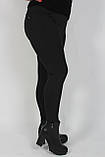 Лосіни жіночі зимові/Лосини великого розміру/Чорні лосини утеплені/Збільшені легінси/Мікродайвінг 04170, фото 5