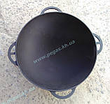 Казан чавунний азіатський на 8 літрів з чавунною кришкою + тринога, фото 4