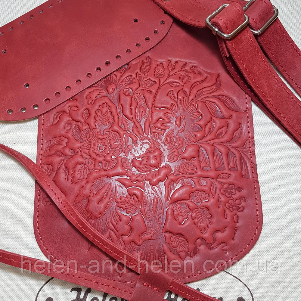 Клапан для рюкзака "Букет". Колір "Червоний"., фото 1