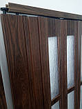Двері гармошка полуостекленные темне дерево 86х203, кольорів. Міжкімнатні двері гармошка. Доставка., фото 4