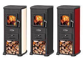 Чавунна піч BLIST Ekonomik LUX 7 кВт червона 9 кВт камін буржуйка коза топка на дровах