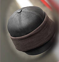 Шапка з тонкої натуральної овчини колір т. коричневий 58-60