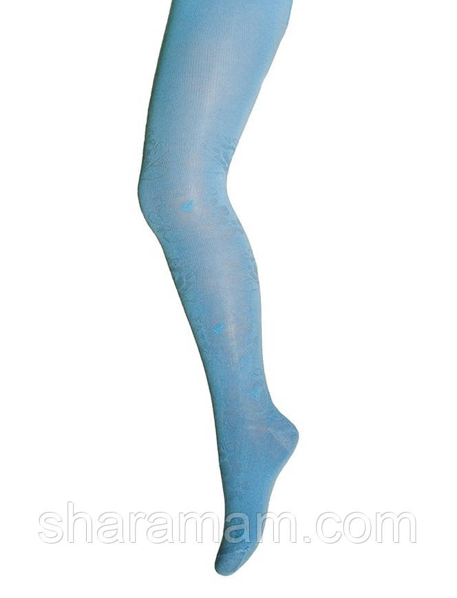 Колготки для дівчаток, малюнок з ажурним ефектом, 74-80 см (колір блакитний)