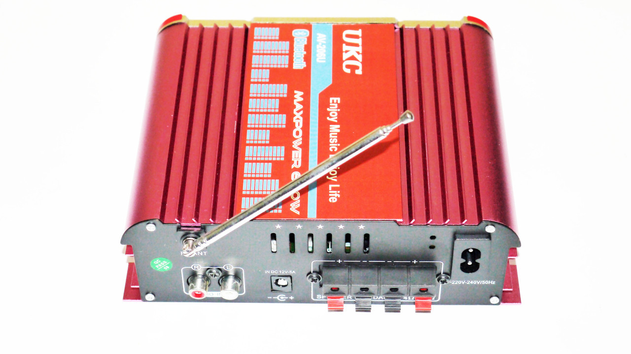 Підсилювач звуку UKC AV-206U USB/SD/FM/MP3 Bluetooth Караоке 300W+300W (4_891813508)