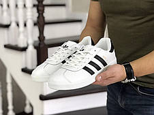 Чоловічі кросівки Adidas Gazelle,білі з чорним, фото 3