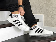Чоловічі кросівки Adidas Gazelle,білі з чорним, фото 3