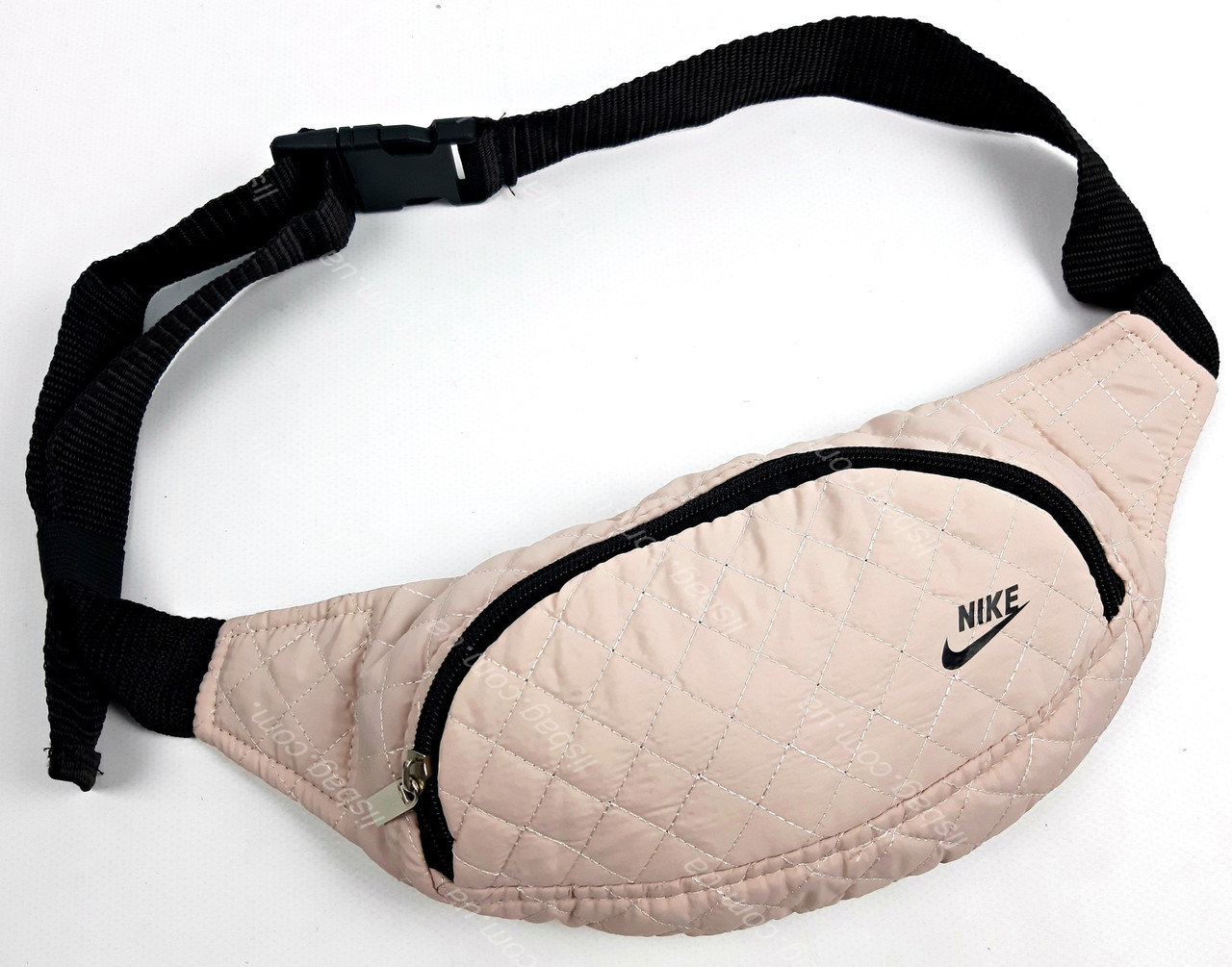 Дутая женская сумка на пояс Нежно-розовая Nike - фото 1 - id-p1054375552