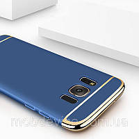 Бампер пластиковый с золотыми вставками для Samsung Galaxy S8 Plus Синий