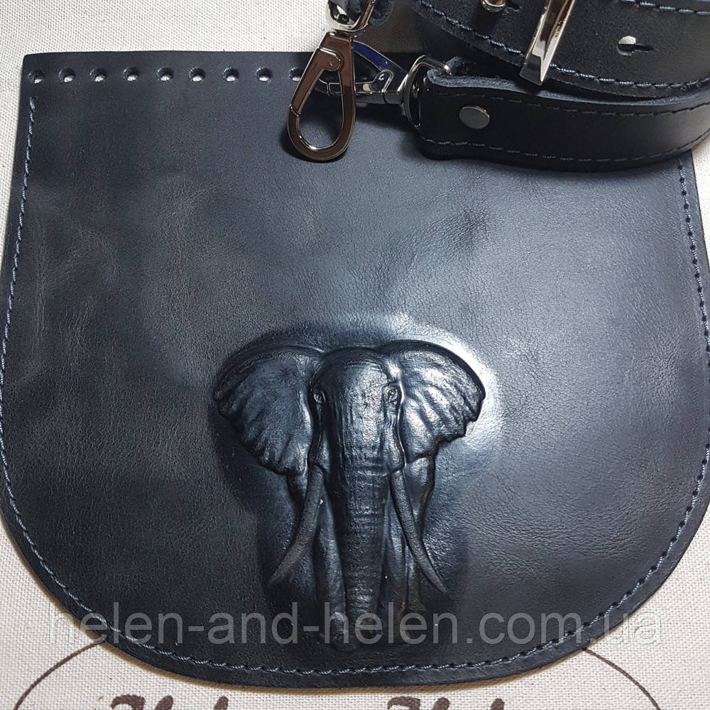 Клапан для сумки. "Слон". Колір "Графіт", фото 1
