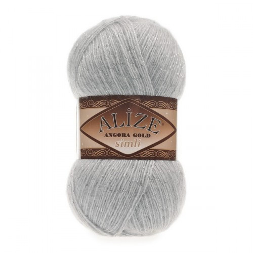 ANGORA GOLD SIMLI 21 сірий - 20% вовна, 5% металік, 75% акрил, фото 1
