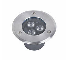 Грунтовий 3*1W синій вбудований ip68 DC12V лед світильник Ecolend