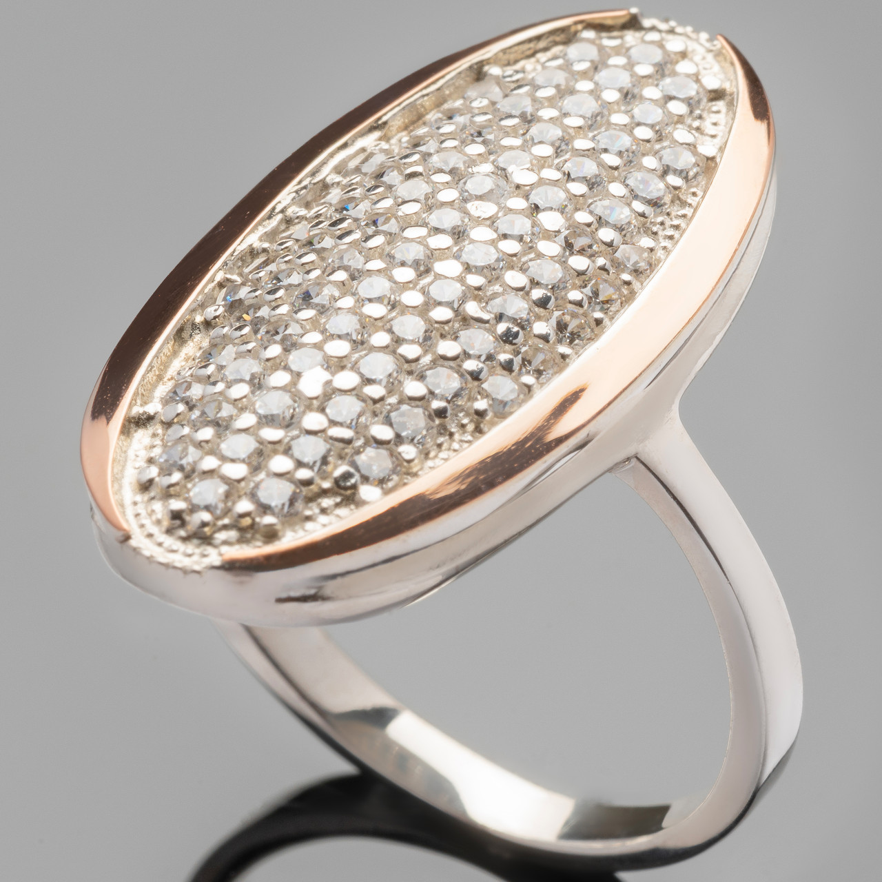 Серебряное кольцо 925 пробы с золотом арт. 366к