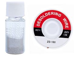 13-12-000. BGA кульки, стрічка для зняття припою