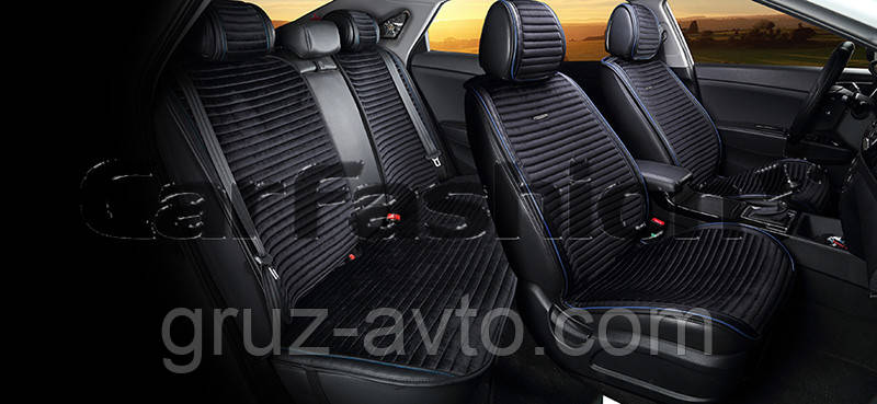Накидки на сидіння CarFashion Moдель: MONACO PLUS Синій (21825)