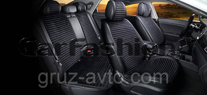 Накидки на сидіння CarFashion Moдель: MONACO PLUS Чорний (21826)