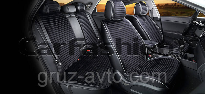 Накидки на сидіння CarFashion Moдель: MONACO PLUS Сірий (21827)
