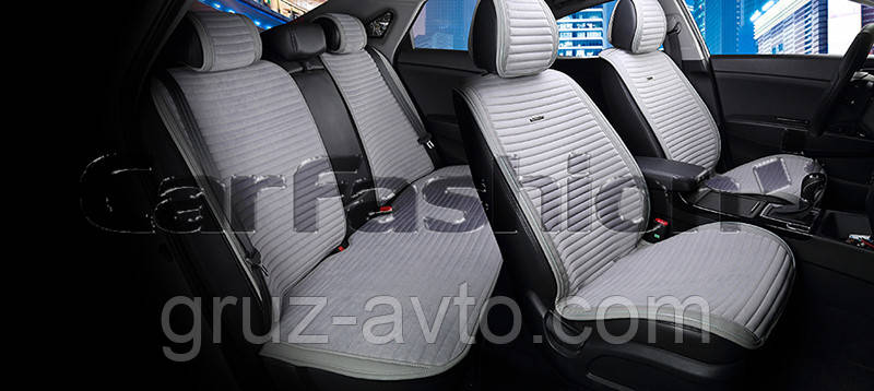 Накидки на сидіння CarFashion Moдель: MONACO PLUS Сірий (21831)