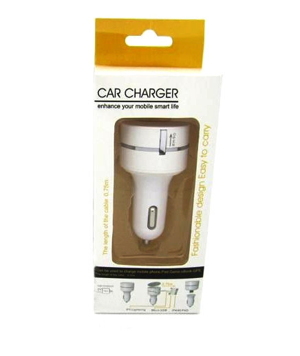 АЗП "Car Charger" USB вихід + кабель рулетка 3 в 1