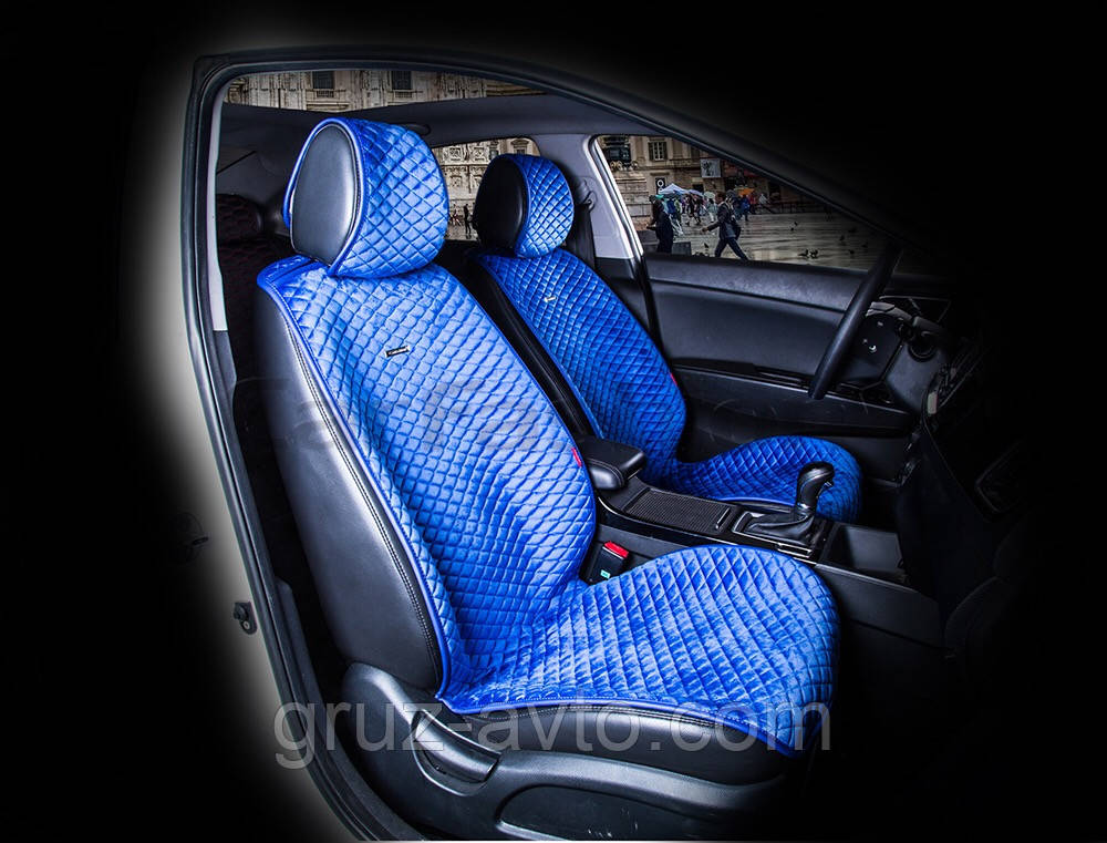 Накидки на сидіння CarFashion Moдель: CITY Синій-синій (21453)