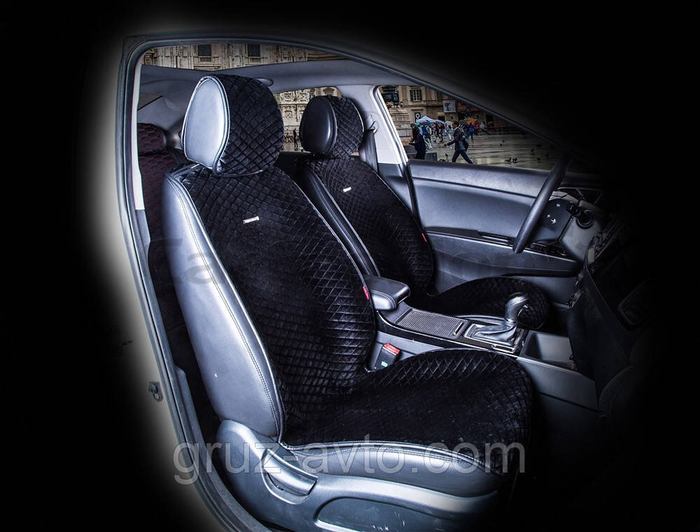 Накидки на передні сидіння CarFashion Модель: CITY Чорний - чорний (21451)