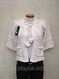 Болеро біле в'язане для дівчаток зріст 128,164, фото 2