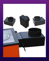 200х100 на круглий 150 мм. Перехід Димоходу Прямокутний  Maxiterm